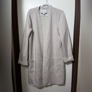 Carolina Belle Long Coat jacket Light Beige Open Front Jacket XL